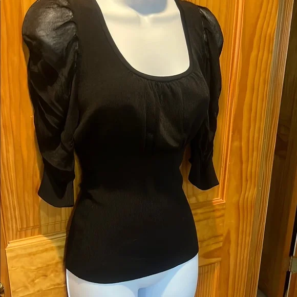 Boston Proper Elegant Black Women's Top - Picture 2 of 8